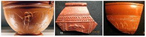 Arretine (sigillata) ware, Gaul vessel from necropolis, Lugone - source Brescia Archaeological Museum. &ldquo;Sigillata sherds from Spain and Portugal&rdquo; - latter courtesy Collector-Antiquities